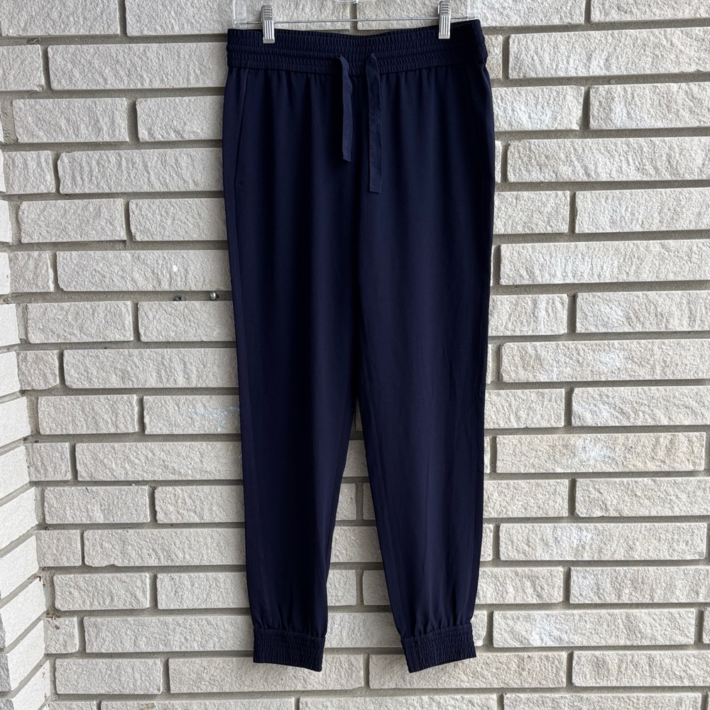 Wilfred Navy Crepe Ankle Length Pants with Drawstring Waist Size 4